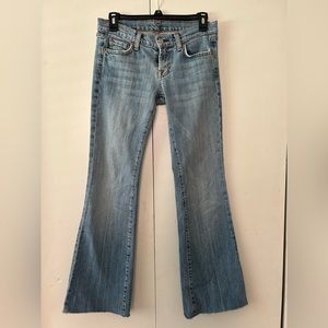 7 for all mankind faded mid color boot, cut jeans